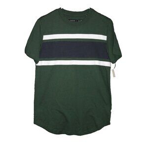 Edgar + Ash Short Sleeve Green White Navy Striped T-shirt Men's Sz Small NWT